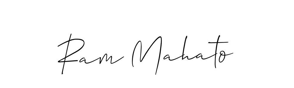 The best way (Allison_Script) to make a short signature is to pick only two or three words in your name. The name Ram Mahato include a total of six letters. For converting this name. Ram Mahato signature style 2 images and pictures png