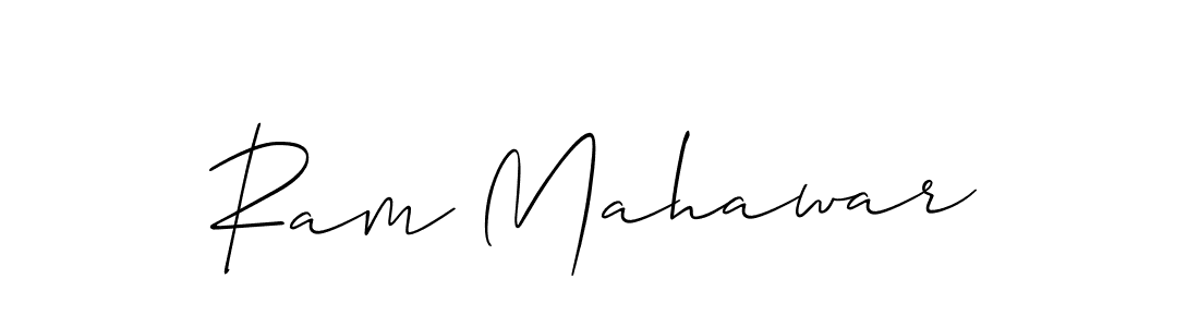 You should practise on your own different ways (Allison_Script) to write your name (Ram Mahawar) in signature. don't let someone else do it for you. Ram Mahawar signature style 2 images and pictures png