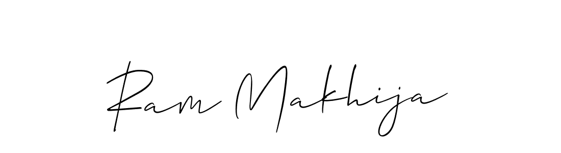 if you are searching for the best signature style for your name Ram Makhija. so please give up your signature search. here we have designed multiple signature styles  using Allison_Script. Ram Makhija signature style 2 images and pictures png