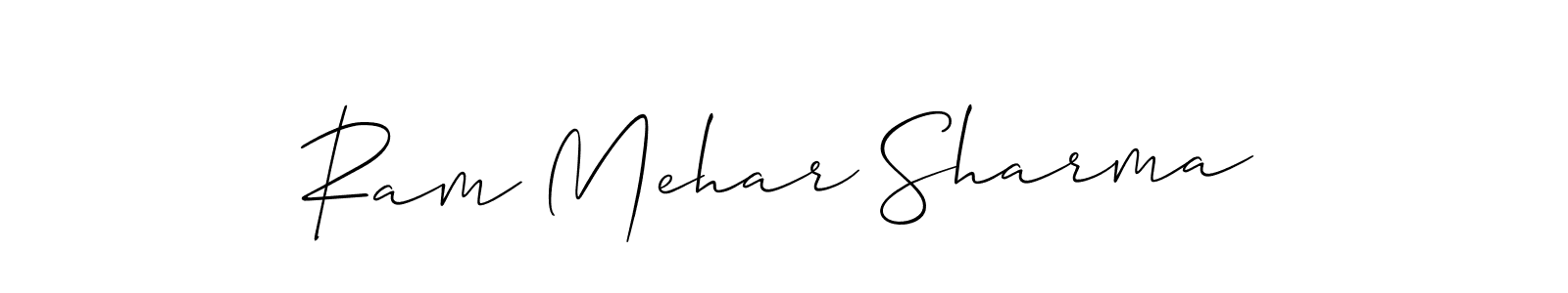 Similarly Allison_Script is the best handwritten signature design. Signature creator online .You can use it as an online autograph creator for name Ram Mehar Sharma. Ram Mehar Sharma signature style 2 images and pictures png