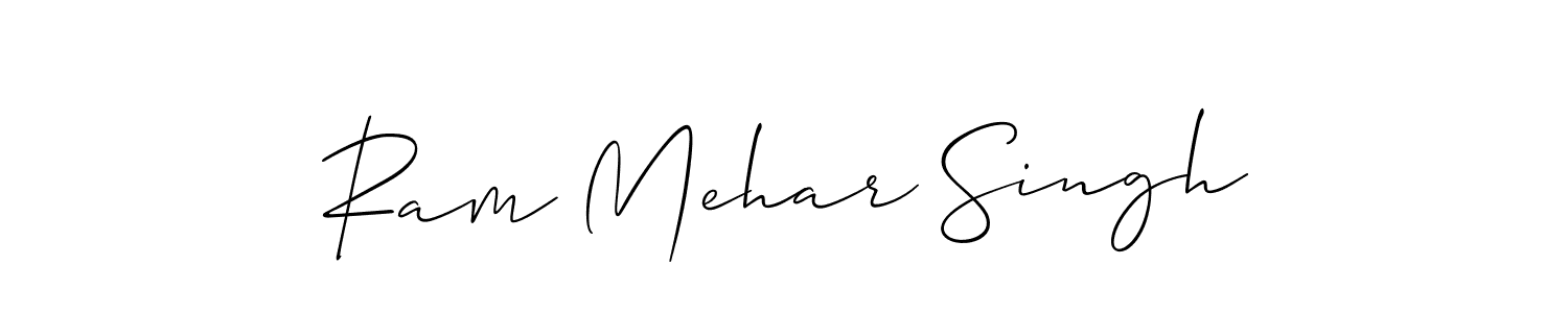 Create a beautiful signature design for name Ram Mehar Singh. With this signature (Allison_Script) fonts, you can make a handwritten signature for free. Ram Mehar Singh signature style 2 images and pictures png