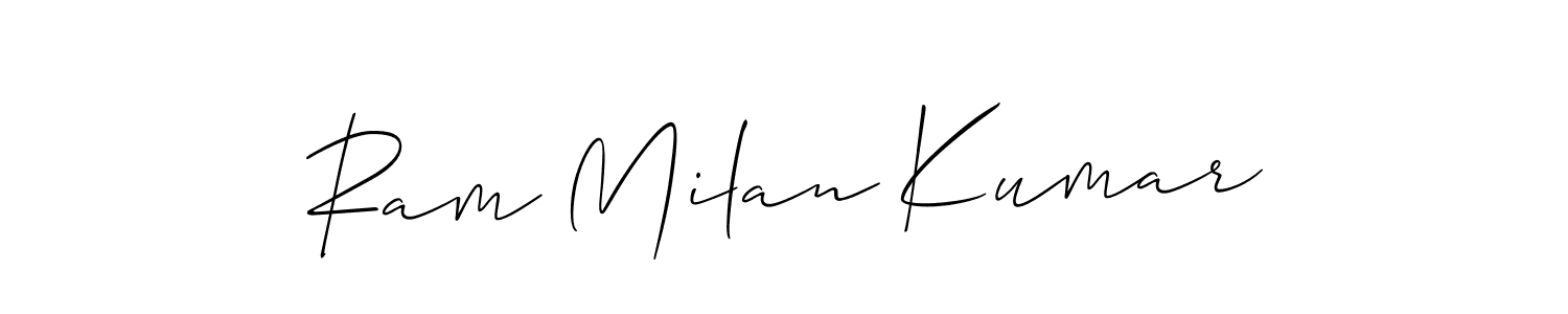 You should practise on your own different ways (Allison_Script) to write your name (Ram Milan Kumar) in signature. don't let someone else do it for you. Ram Milan Kumar signature style 2 images and pictures png