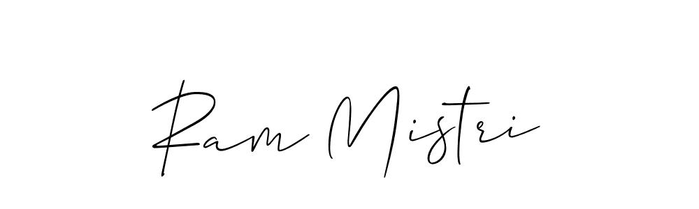 if you are searching for the best signature style for your name Ram Mistri. so please give up your signature search. here we have designed multiple signature styles  using Allison_Script. Ram Mistri signature style 2 images and pictures png