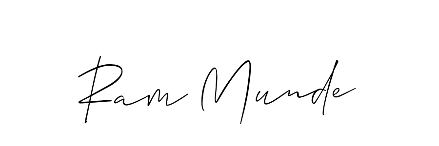 You should practise on your own different ways (Allison_Script) to write your name (Ram Munde) in signature. don't let someone else do it for you. Ram Munde signature style 2 images and pictures png
