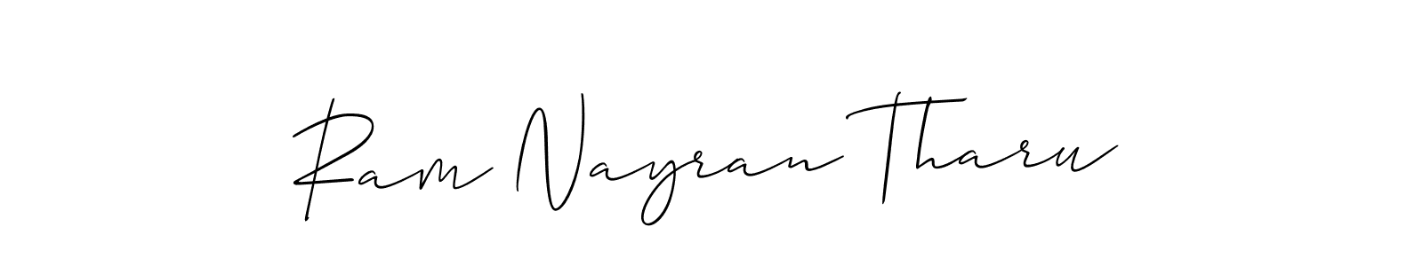 Similarly Allison_Script is the best handwritten signature design. Signature creator online .You can use it as an online autograph creator for name Ram Nayran Tharu. Ram Nayran Tharu signature style 2 images and pictures png