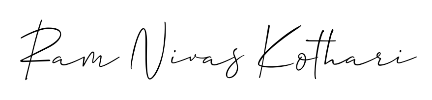 Create a personalized artistic stamp with Ram Nivas Kothari in Allison_Script font. Perfect for visual artists, designers, and influencers. Ram Nivas Kothari signature style 2 images and pictures png