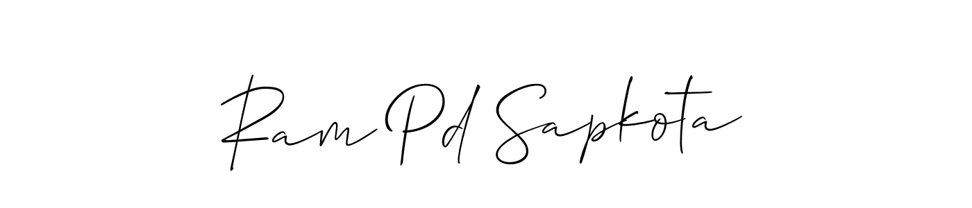 You should practise on your own different ways (Allison_Script) to write your name (Ram Pd Sapkota) in signature. don't let someone else do it for you. Ram Pd Sapkota signature style 2 images and pictures png