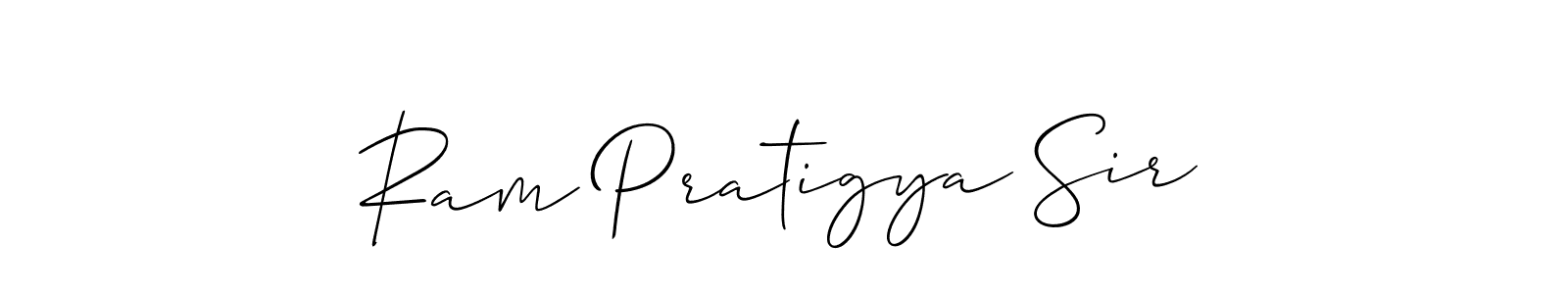 How to make Ram Pratigya Sir name signature. Use Allison_Script style for creating short signs online. This is the latest handwritten sign. Ram Pratigya Sir signature style 2 images and pictures png