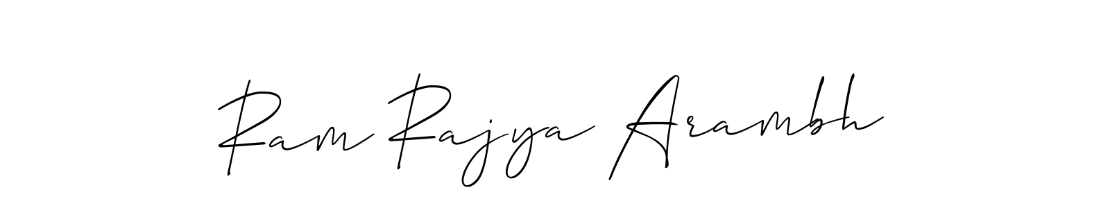 Ram Rajya Arambh stylish signature style. Best Handwritten Sign (Allison_Script) for my name. Handwritten Signature Collection Ideas for my name Ram Rajya Arambh. Ram Rajya Arambh signature style 2 images and pictures png