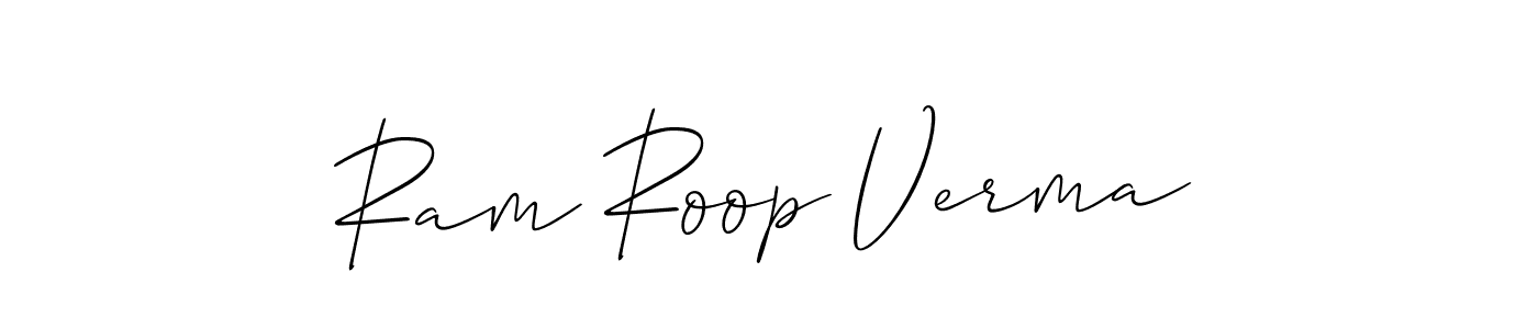 Allison_Script is a professional signature style that is perfect for those who want to add a touch of class to their signature. It is also a great choice for those who want to make their signature more unique. Get Ram Roop Verma name to fancy signature for free. Ram Roop Verma signature style 2 images and pictures png