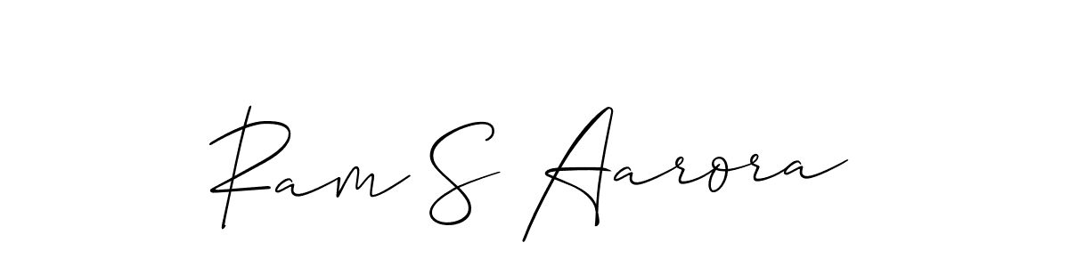 Make a beautiful signature design for name Ram S Aarora. With this signature (Allison_Script) style, you can create a handwritten signature for free. Ram S Aarora signature style 2 images and pictures png