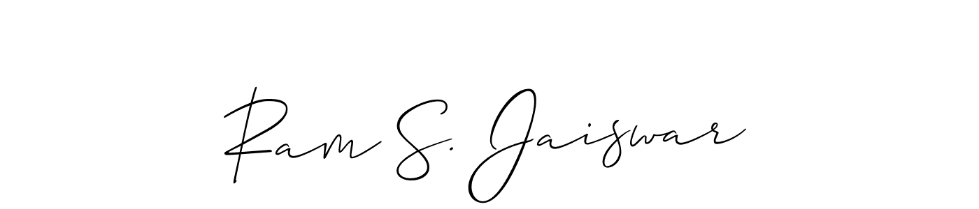 It looks lik you need a new signature style for name Ram S. Jaiswar. Design unique handwritten (Allison_Script) signature with our free signature maker in just a few clicks. Ram S. Jaiswar signature style 2 images and pictures png