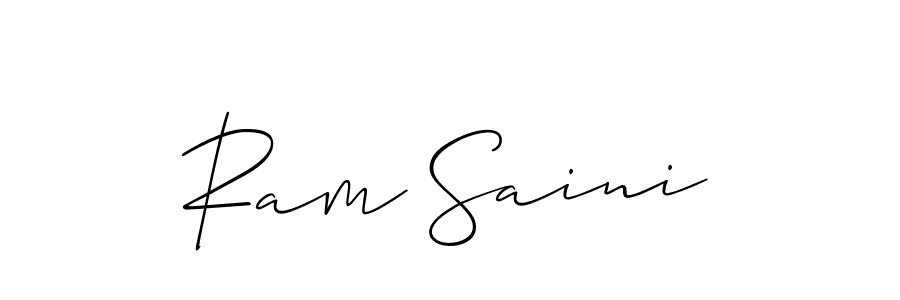 Similarly Allison_Script is the best handwritten signature design. Signature creator online .You can use it as an online autograph creator for name Ram Saini. Ram Saini signature style 2 images and pictures png