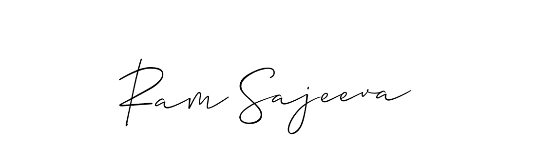 if you are searching for the best signature style for your name Ram Sajeeva. so please give up your signature search. here we have designed multiple signature styles  using Allison_Script. Ram Sajeeva signature style 2 images and pictures png