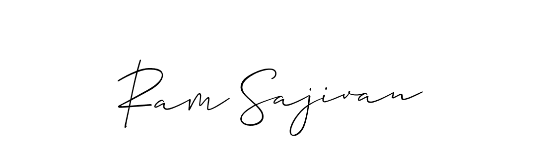 Allison_Script is a professional signature style that is perfect for those who want to add a touch of class to their signature. It is also a great choice for those who want to make their signature more unique. Get Ram Sajivan name to fancy signature for free. Ram Sajivan signature style 2 images and pictures png