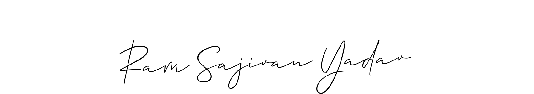 Similarly Allison_Script is the best handwritten signature design. Signature creator online .You can use it as an online autograph creator for name Ram Sajivan Yadav. Ram Sajivan Yadav signature style 2 images and pictures png