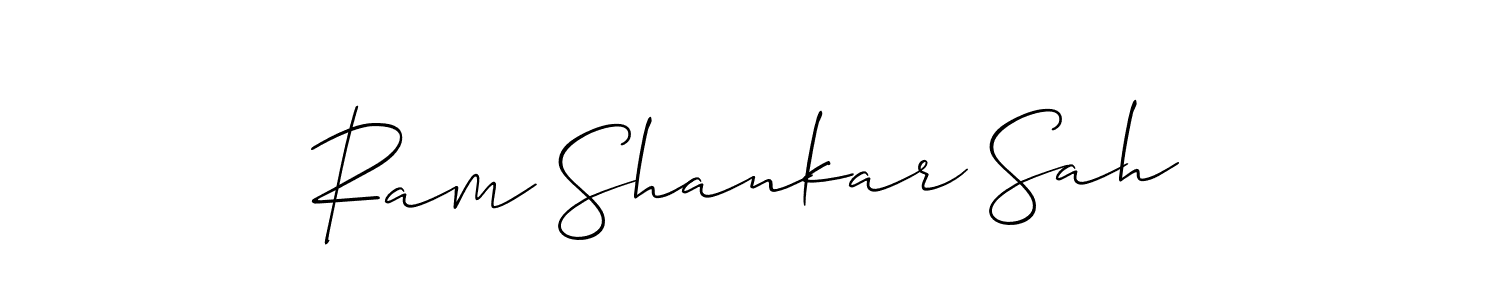 Allison_Script is a professional signature style that is perfect for those who want to add a touch of class to their signature. It is also a great choice for those who want to make their signature more unique. Get Ram Shankar Sah name to fancy signature for free. Ram Shankar Sah signature style 2 images and pictures png