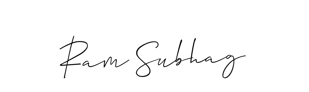 Use a signature maker to create a handwritten signature online. With this signature software, you can design (Allison_Script) your own signature for name Ram Subhag. Ram Subhag signature style 2 images and pictures png