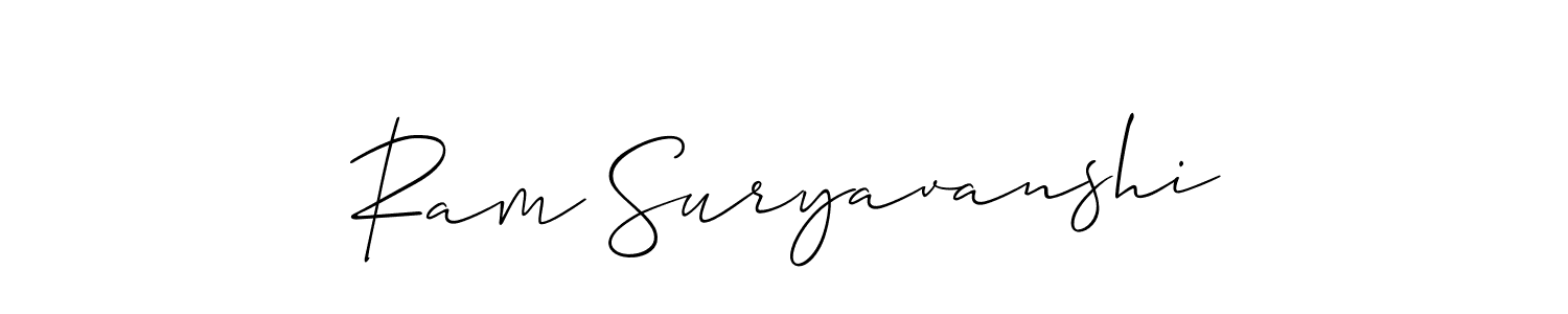 Design your own signature with our free online signature maker. With this signature software, you can create a handwritten (Allison_Script) signature for name Ram Suryavanshi. Ram Suryavanshi signature style 2 images and pictures png