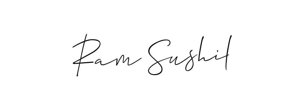 if you are searching for the best signature style for your name Ram Sushil. so please give up your signature search. here we have designed multiple signature styles  using Allison_Script. Ram Sushil signature style 2 images and pictures png