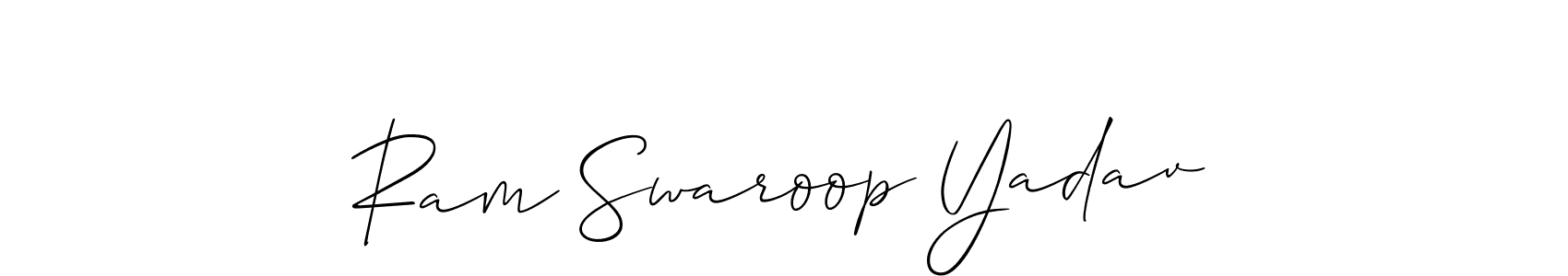 Make a short Ram Swaroop Yadav signature style. Manage your documents anywhere anytime using Allison_Script. Create and add eSignatures, submit forms, share and send files easily. Ram Swaroop Yadav signature style 2 images and pictures png