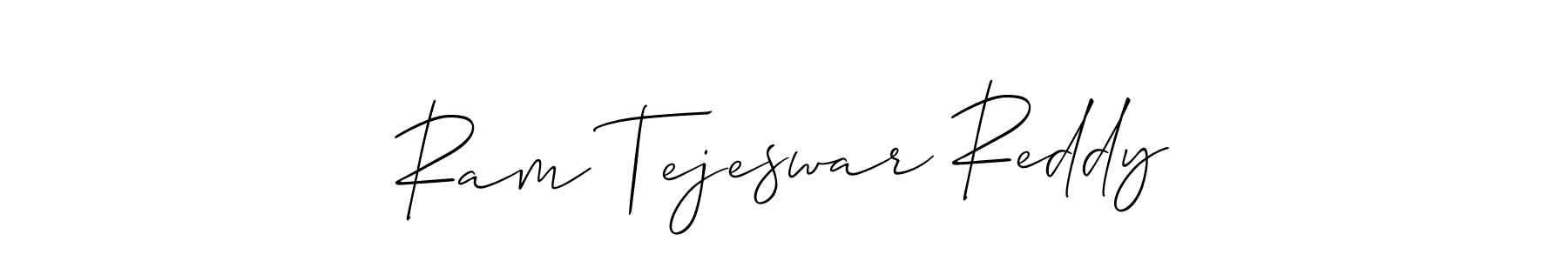 if you are searching for the best signature style for your name Ram Tejeswar Reddy. so please give up your signature search. here we have designed multiple signature styles  using Allison_Script. Ram Tejeswar Reddy signature style 2 images and pictures png