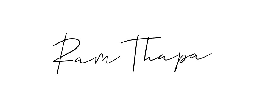 Make a beautiful signature design for name Ram Thapa. With this signature (Allison_Script) style, you can create a handwritten signature for free. Ram Thapa signature style 2 images and pictures png