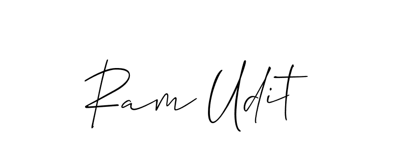 Use a signature maker to create a handwritten signature online. With this signature software, you can design (Allison_Script) your own signature for name Ram Udit. Ram Udit signature style 2 images and pictures png