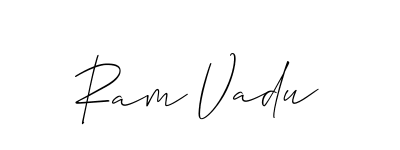 How to Draw Ram Vadu signature style? Allison_Script is a latest design signature styles for name Ram Vadu. Ram Vadu signature style 2 images and pictures png