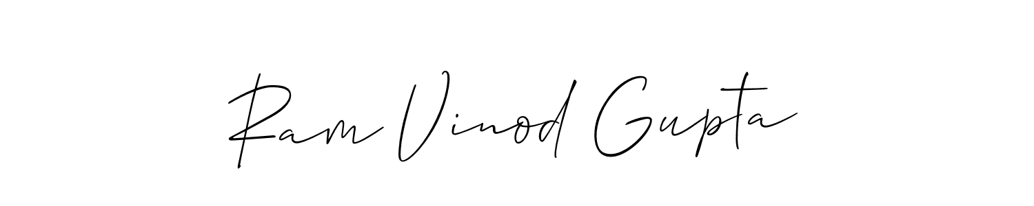 You should practise on your own different ways (Allison_Script) to write your name (Ram Vinod Gupta) in signature. don't let someone else do it for you. Ram Vinod Gupta signature style 2 images and pictures png