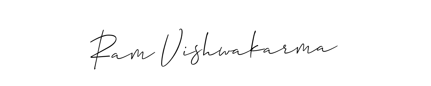 You should practise on your own different ways (Allison_Script) to write your name (Ram Vishwakarma) in signature. don't let someone else do it for you. Ram Vishwakarma signature style 2 images and pictures png