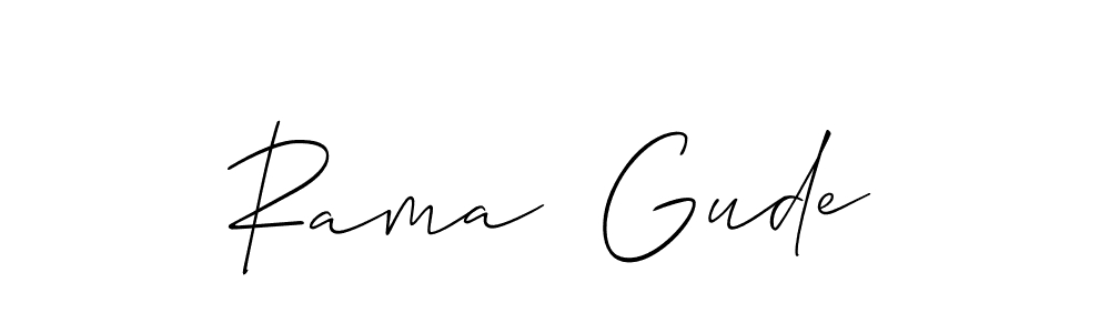 if you are searching for the best signature style for your name Rama  Gude. so please give up your signature search. here we have designed multiple signature styles  using Allison_Script. Rama  Gude signature style 2 images and pictures png