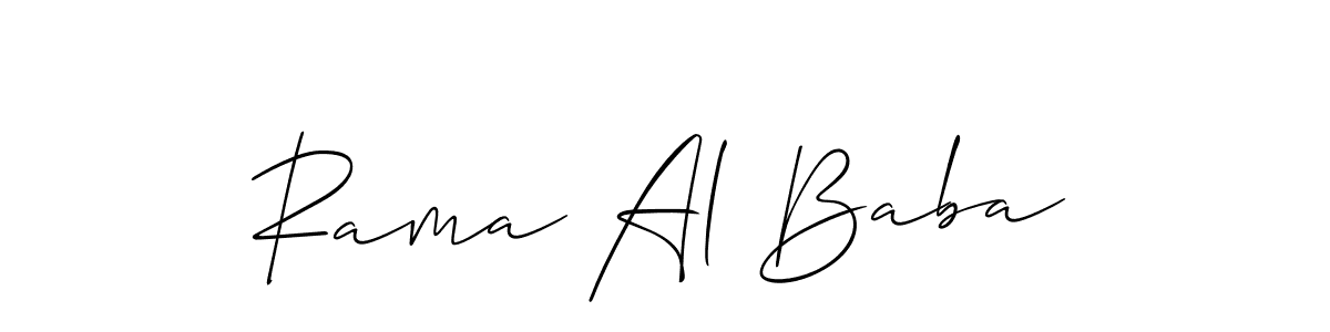 How to make Rama Al Baba name signature. Use Allison_Script style for creating short signs online. This is the latest handwritten sign. Rama Al Baba signature style 2 images and pictures png