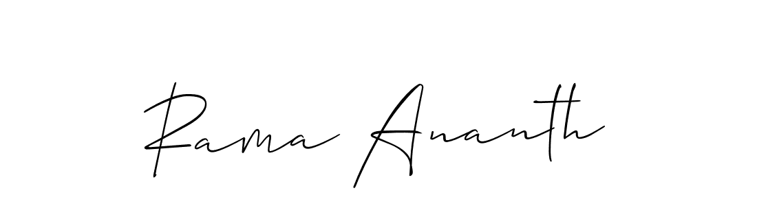 You should practise on your own different ways (Allison_Script) to write your name (Rama Ananth) in signature. don't let someone else do it for you. Rama Ananth signature style 2 images and pictures png