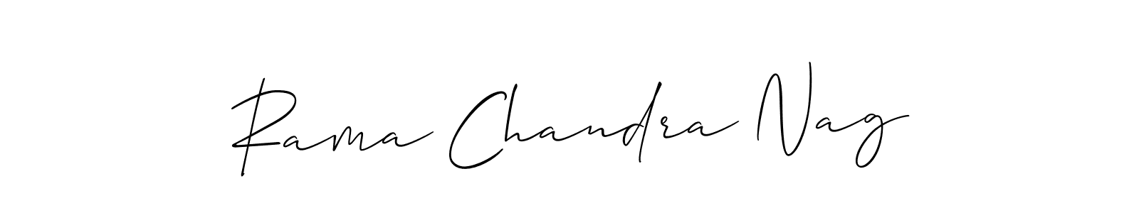 The best way (Allison_Script) to make a short signature is to pick only two or three words in your name. The name Rama Chandra Nag include a total of six letters. For converting this name. Rama Chandra Nag signature style 2 images and pictures png