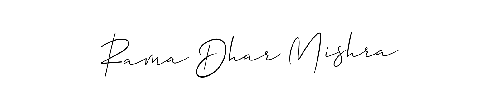 You should practise on your own different ways (Allison_Script) to write your name (Rama Dhar Mishra) in signature. don't let someone else do it for you. Rama Dhar Mishra signature style 2 images and pictures png