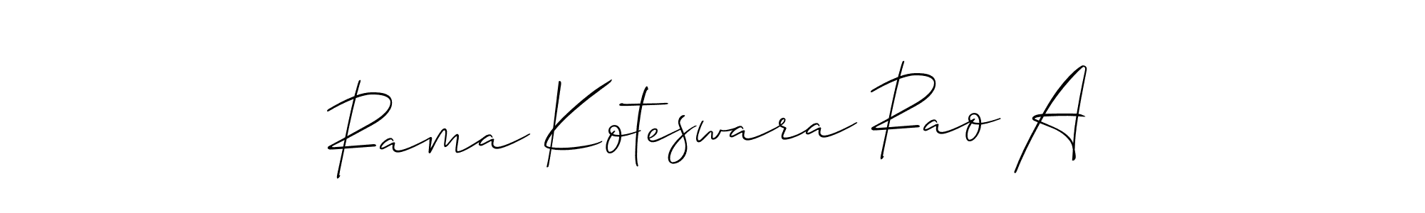 Use a signature maker to create a handwritten signature online. With this signature software, you can design (Allison_Script) your own signature for name Rama Koteswara Rao A. Rama Koteswara Rao A signature style 2 images and pictures png