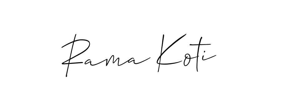 Use a signature maker to create a handwritten signature online. With this signature software, you can design (Allison_Script) your own signature for name Rama Koti. Rama Koti signature style 2 images and pictures png