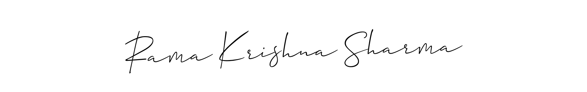 if you are searching for the best signature style for your name Rama Krishna Sharma. so please give up your signature search. here we have designed multiple signature styles  using Allison_Script. Rama Krishna Sharma signature style 2 images and pictures png