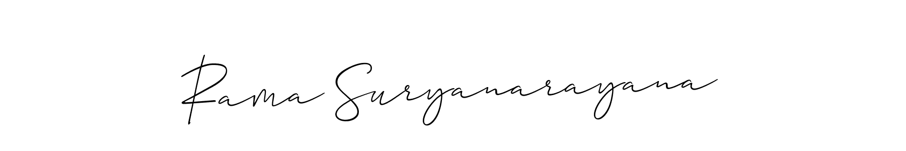 Similarly Allison_Script is the best handwritten signature design. Signature creator online .You can use it as an online autograph creator for name Rama Suryanarayana. Rama Suryanarayana signature style 2 images and pictures png