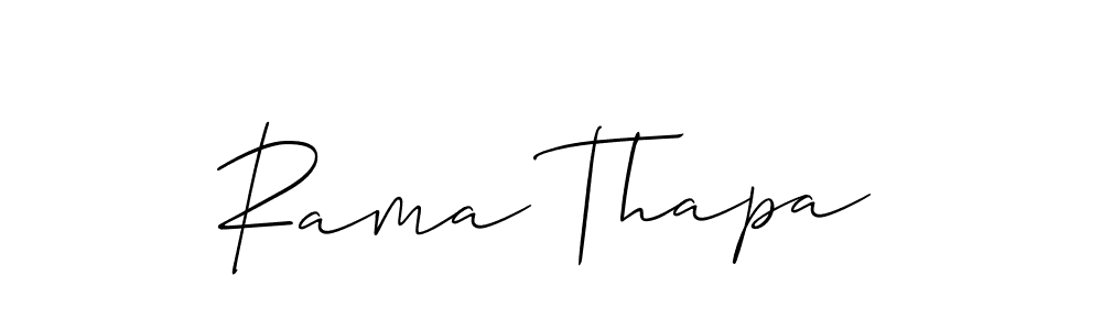 Use a signature maker to create a handwritten signature online. With this signature software, you can design (Allison_Script) your own signature for name Rama Thapa. Rama Thapa signature style 2 images and pictures png