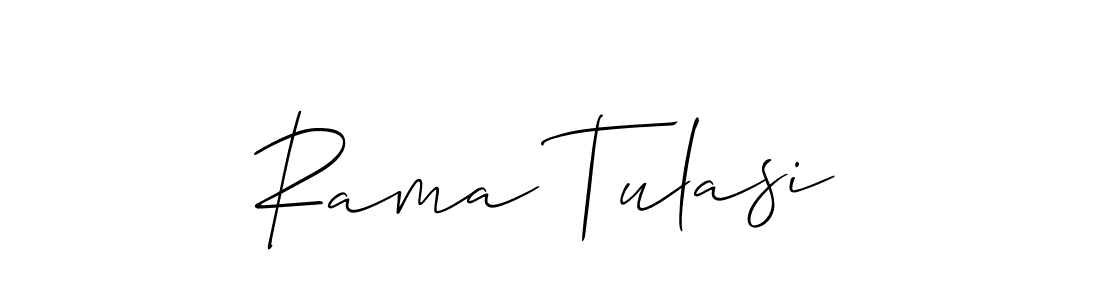 The best way (Allison_Script) to make a short signature is to pick only two or three words in your name. The name Rama Tulasi include a total of six letters. For converting this name. Rama Tulasi signature style 2 images and pictures png