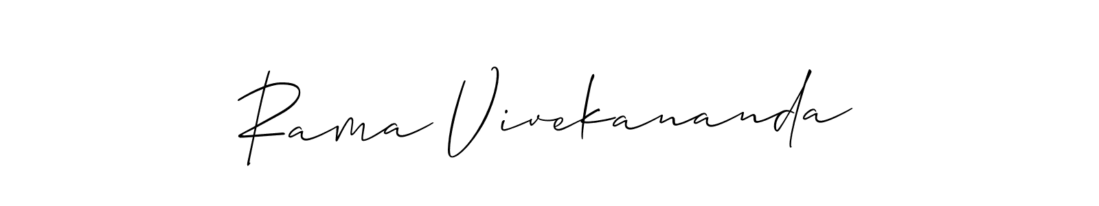 How to make Rama Vivekananda name signature. Use Allison_Script style for creating short signs online. This is the latest handwritten sign. Rama Vivekananda signature style 2 images and pictures png