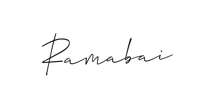 You should practise on your own different ways (Allison_Script) to write your name (Ramabai) in signature. don't let someone else do it for you. Ramabai signature style 2 images and pictures png