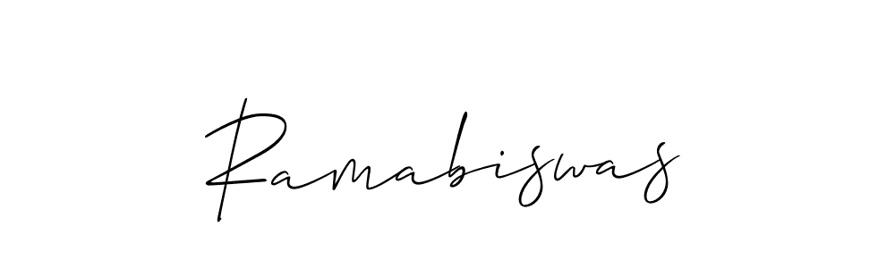 The best way (Allison_Script) to make a short signature is to pick only two or three words in your name. The name Ramabiswas include a total of six letters. For converting this name. Ramabiswas signature style 2 images and pictures png