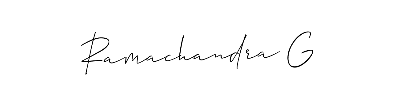 You should practise on your own different ways (Allison_Script) to write your name (Ramachandra G) in signature. don't let someone else do it for you. Ramachandra G signature style 2 images and pictures png