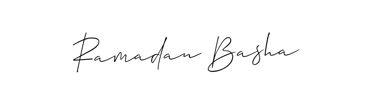 Use a signature maker to create a handwritten signature online. With this signature software, you can design (Allison_Script) your own signature for name Ramadan Basha. Ramadan Basha signature style 2 images and pictures png