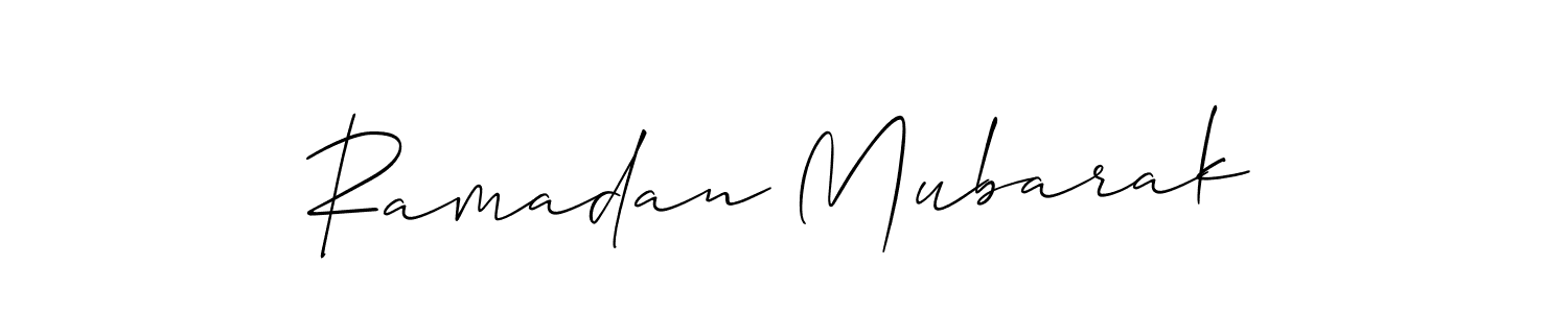 How to make Ramadan Mubarak name signature. Use Allison_Script style for creating short signs online. This is the latest handwritten sign. Ramadan Mubarak signature style 2 images and pictures png