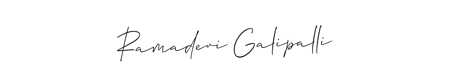 It looks lik you need a new signature style for name Ramadevi Galipalli. Design unique handwritten (Allison_Script) signature with our free signature maker in just a few clicks. Ramadevi Galipalli signature style 2 images and pictures png