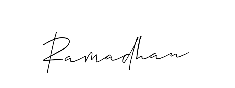 Ramadhan stylish signature style. Best Handwritten Sign (Allison_Script) for my name. Handwritten Signature Collection Ideas for my name Ramadhan. Ramadhan signature style 2 images and pictures png